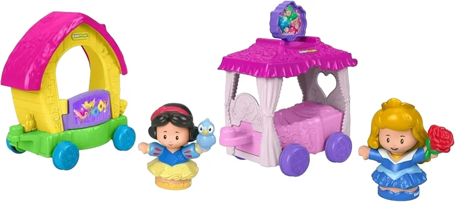 Fisher-Price Little People Disney Princess Parade Floats Bundle with Sleeping Beauty and Snow White