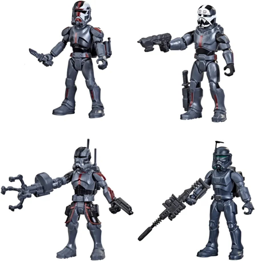 STAR WARS Mission Fleet Clone Commando Clash 2.5-Inch-Scale Action Figure 4-Pack with Multiple Accessories, Toys for Kids Ages 4 and Up