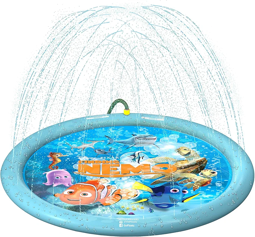 GoFloats Disney Pixar Splash Pad Mats and Water Sprinklers for Kids - Frozen, Cars, Mickey, Nemo and Toy Story