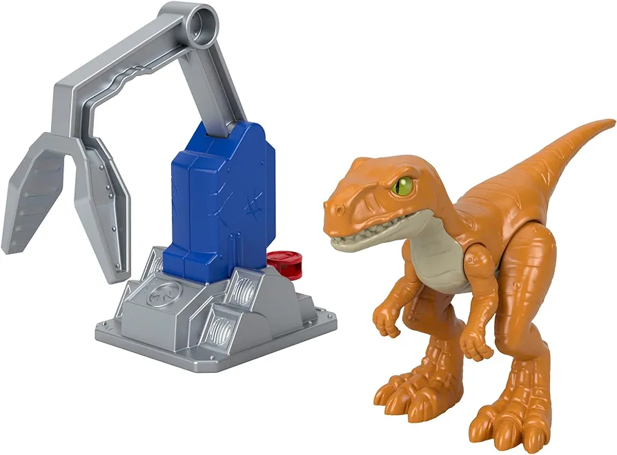 Fisher-Price Imaginext Jurassic World Dominion Atrociraptor 'Tiger' Dinosaur Toy with Removable Trap for Preschool Kids Ages 3 and Up